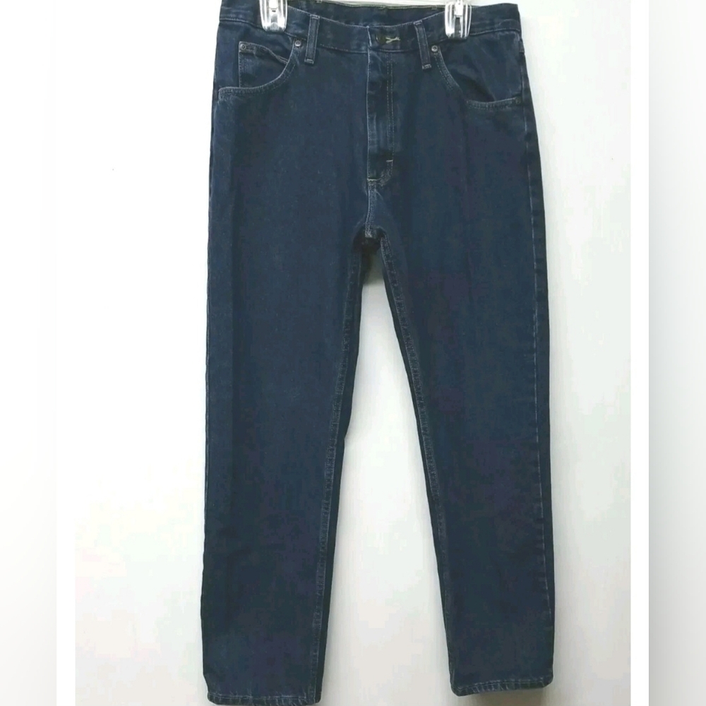 Wrangler Dark Wash Jeans Men's Size 33" x 30.5" Straight 100% Cotton